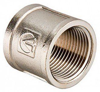Муфта латунная никелированная Ду20 ValTec 