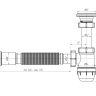 (BM-1016) Сифон АНИ Юнг 1 1/4"*32 c гибкой трубой 32*40/50