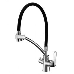 LM3070C Смеситель LEMARK для кухни с подключением к фильтру с питьевой водой COMFORT, хром / черный