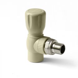 Кран для радиатора ПП (ProAqua) d20х1/2н угловой серый