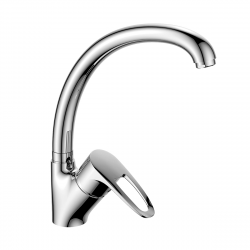 DR70021 Смеситель DECOROOM одноручный для кухни с высоким поворотным изливом, хром
