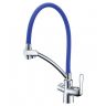 LM3070C-Blue Смеситель LEMARK для кухни с подключением к фильтру с питьевой водой COMFORT, хром / голубой
