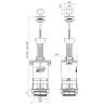 WC7040 Сливной механизм бачка, ручка шток пластиковая белая АНИпласт