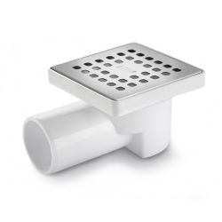 Трап горизонтальный канализационный с металлической решеткой Ду50